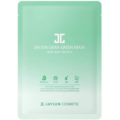Тканевая Маска для Лица с Экстрактом Бамии и Комплексом Зелёных Трав Jayjun Okra Green Mask